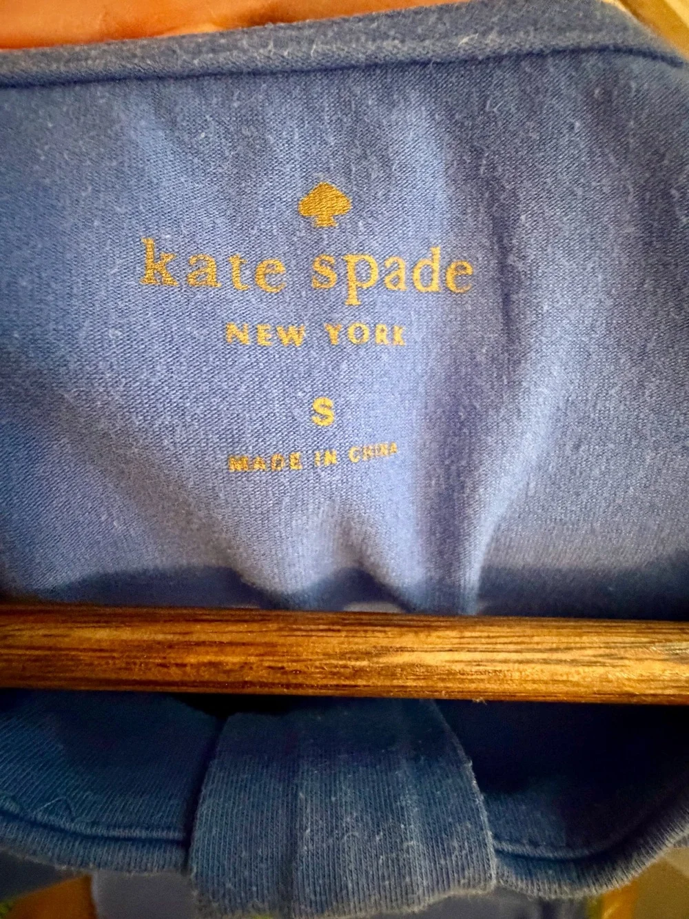 Kate Spade New York Blue Bow Neck 3/4 Sleeve Knit Top Women’s Small